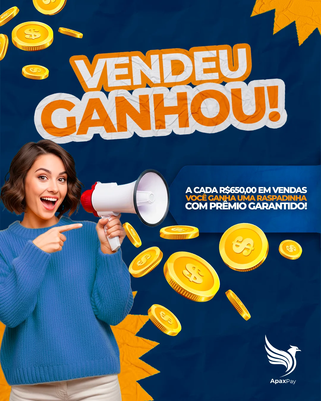 Vendeu, ganhou — Raspadinha — Apax Pay